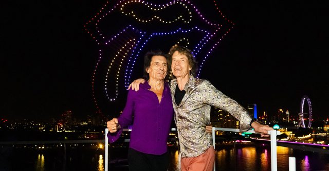 Ronnie Wood e Mick Jagger al party a Londra per il nuovo album dei Rolling Stones "Foreign Tongues2, 2026