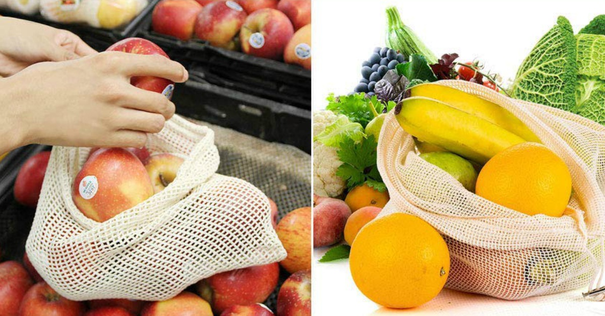 Sacchetti Riutilizzabili Per Frutta E Verdura - Colore Giallo - Confezione Da 1 - Nylon Alimentare - 34,8x27,9cm