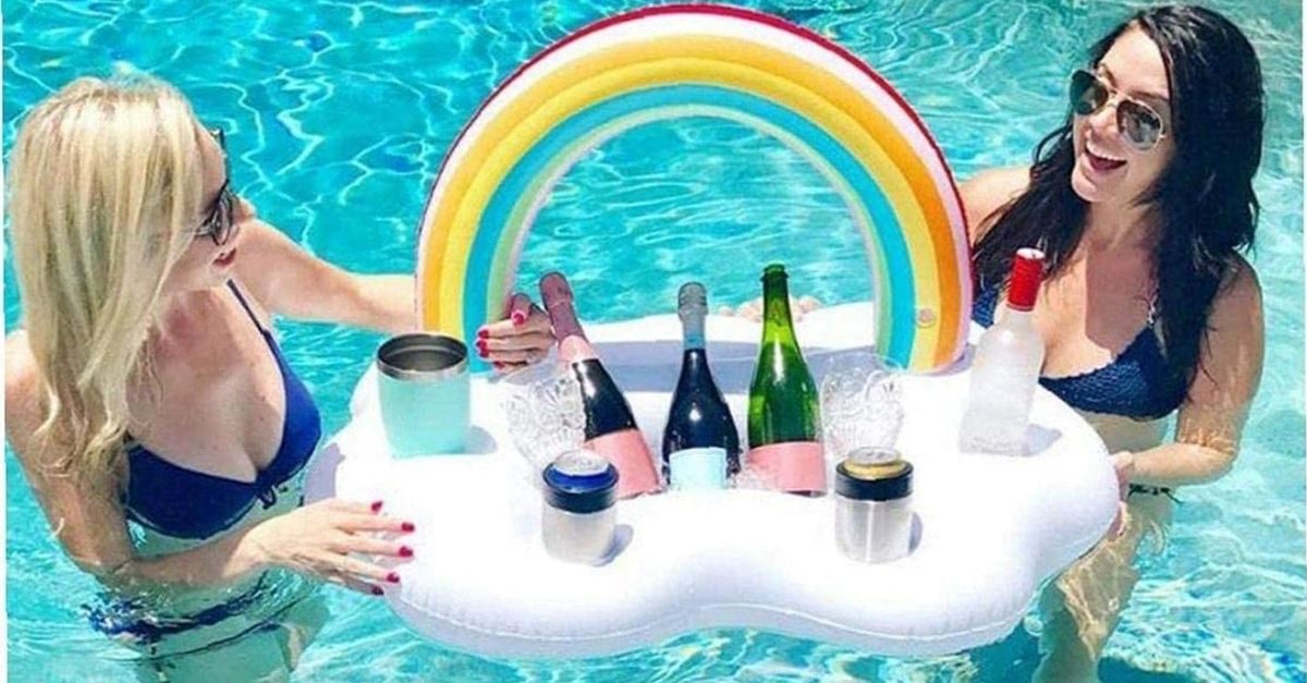 Set 8 Portabevande Gonfiabili Per Piscina - Sottobicchieri Galleggianti A Forma Di Cocco, Anguria, Anatra E Conchiglia - Accessori Estivi Per Festa In Acqua - 2