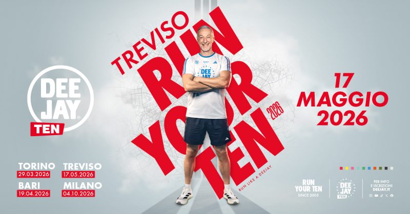 Deejay Ten arriva a Treviso il 17 maggio: info, iscrizioni e percorsi