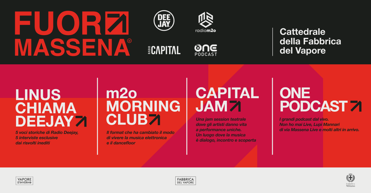 Il programma di "Fuori Massena" con m2o Morning Club, Capital Jam e il nuovo format "Linus Chiama Deejay"